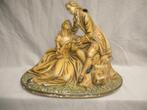 art deco gipsen beeld van verliefd stelletje uit de 18e eeuw, Antiek en Kunst, Kunst | Beelden en Houtsnijwerken, Ophalen of Verzenden