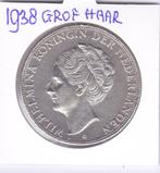 Schaarse rijksdaalder 1938 GROF HAAR voor 89 euro, Zilver, Ophalen of Verzenden, Koningin Wilhelmina, Losse munt