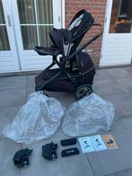 Kinderwagen Nuna Demi Grow, Caviar, Gebruikt, Combiwagen, Verstelbare duwstang, Ophalen