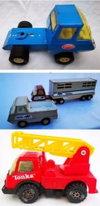 4 Vintage Tonka Brandweerauto Paarden Trailer truck auto, Ophalen of Verzenden