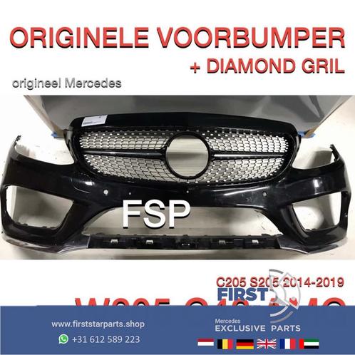 W205 C43 AMG VOORBUMPER + DIAMOND GRIL Mercedes C Klasse 201, Auto-onderdelen, Carrosserie en Plaatwerk, Bumper, Voor