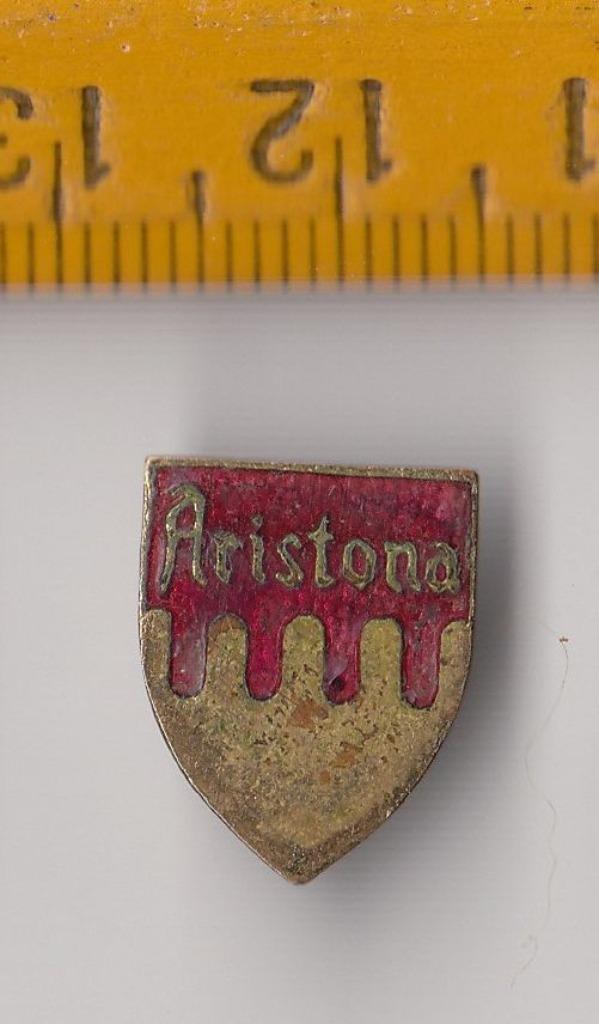 Aristona Radio logo embleem schildje emaille, Antiek en Kunst, Antiek | Tv's en Audio, Ophalen of Verzenden