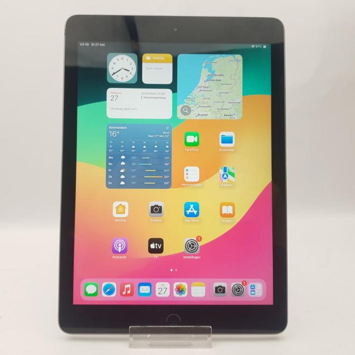 Apple iPad 6 (2018) 32GB || iOS17 || Nu voor €129,99, Computers en Software, Tablet-hoezen, Zo goed als nieuw, Bescherming voor- en achterkant