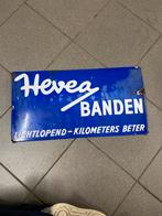 Emaille reclamebord hevea banden, Ophalen of Verzenden, Gebruikt, Reclamebord