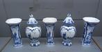 Delftsblauw 5 delig kaststel porselein Mosa Delfts vazen set, Ophalen of Verzenden