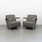 6 Leolux Scylla fauteuils zwart/wit gestreept, Huis en Inrichting, Fauteuils, Niet ingevuld, Niet ingevuld, Ophalen of Verzenden