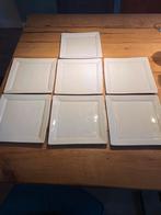 7 dinerborden, porselein, Pillivuyt, L/B 26 gebruikt, Huis en Inrichting, Keuken | Servies, Ophalen, Gebruikt, Bord(en), Effen