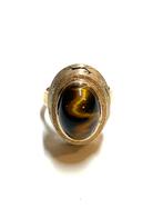 9k gouden ring met een tijgeroog, -, -, Ophalen of Verzenden, Dame