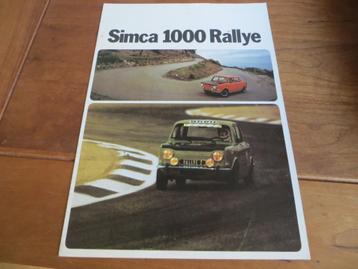 Folder Simca 1000 Rallye 1, Simca 1000 Rally 2 1973 beschikbaar voor biedingen