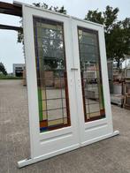 Set schuif / en-suite deuren met glas in lood 215x153cm., Antiek en Kunst, Ophalen