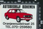 Sticker: Autobedrijf Bohemen - Den Haag, Ophalen of Verzenden, Zo goed als nieuw, Auto of Motor