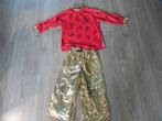 zgan Chinees pakje rood met goud 140/146 elastiek in taille, Ophalen of Verzenden, Zo goed als nieuw, 134 t/m 140, Jongen of Meisje