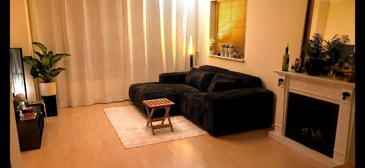 Bank (loungebank) antraciet, Huis en Inrichting, Banken | Bankstellen, Zo goed als nieuw, Rechte bank, Tweepersoons, 200 tot 250 cm