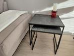 set van 2 bijzettafels, Huis en Inrichting, Tafels | Bijzettafels, 45 tot 60 cm, Minder dan 55 cm, Metaal of Aluminium, Vierkant