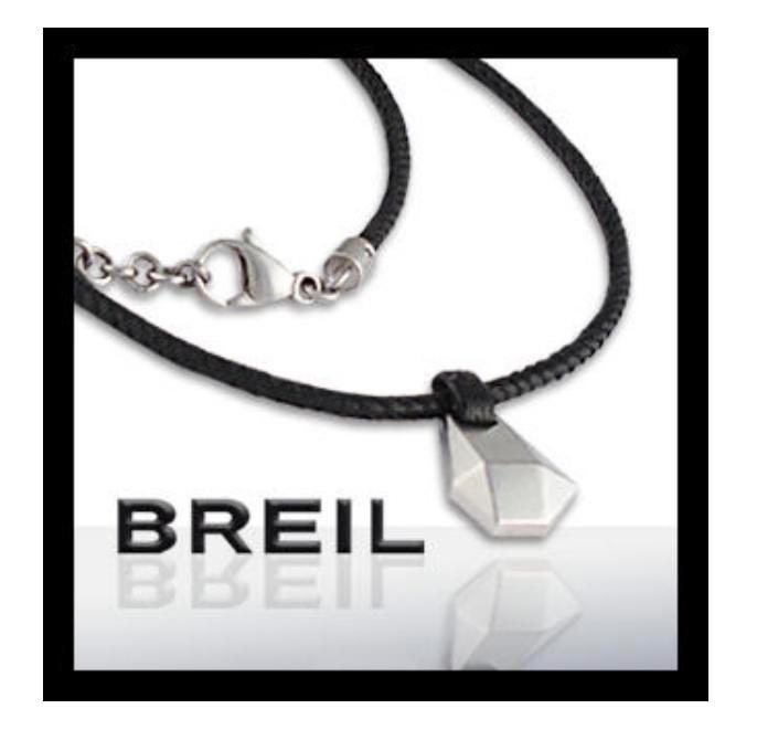 Nieuwe BREIL ketting Hexagon Staal met leer, Sieraden, Tassen en Uiterlijk, Kettingen, Nieuw, Overige materialen, Ophalen of Verzenden