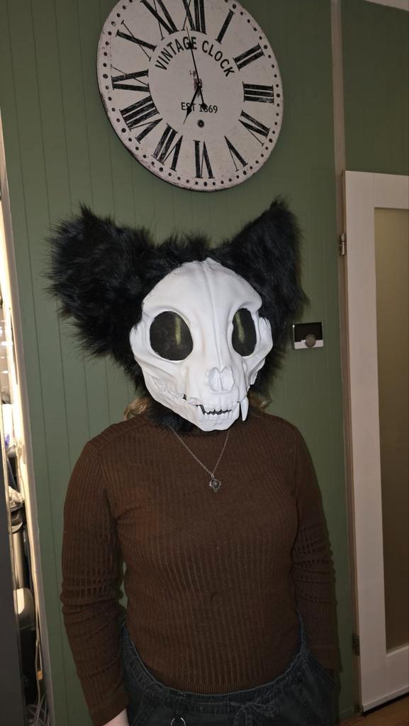 Fursuit Skull cat head, Hobby en Vrije tijd, Kostuums, Theaterbenodigdheden en LARP, Nieuw, Accessoires, Ophalen of Verzenden
