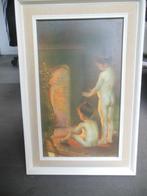 schilderij kinderen bij kachel openhaard vuur, Ophalen, Minder dan 50 cm, Gebruikt, 50 tot 75 cm