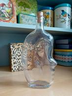 Vintage Kefla glazen fles gezicht, Overige kleuren, Ophalen of Verzenden, Minder dan 50 cm, Glas