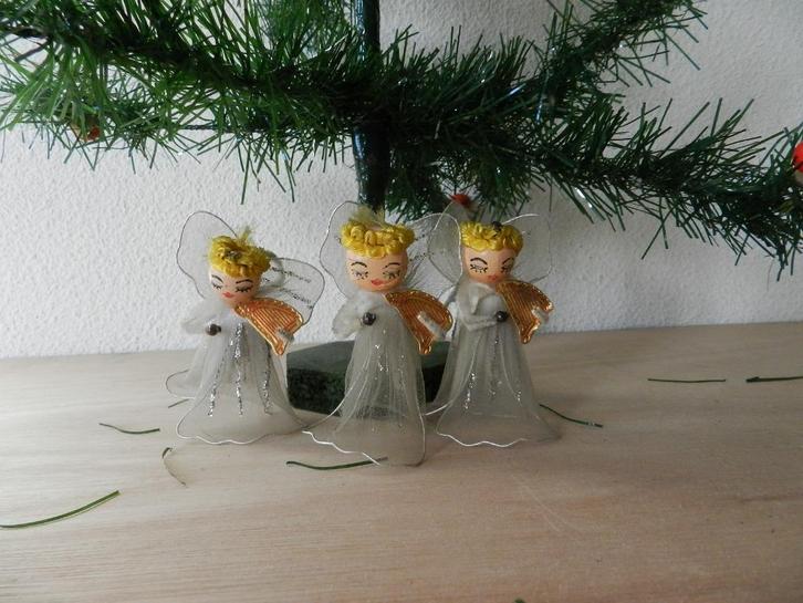 Oude antieke  tule kerst Engel kerstbal, Diversen, Kerst, Gebruikt, Ophalen of Verzenden