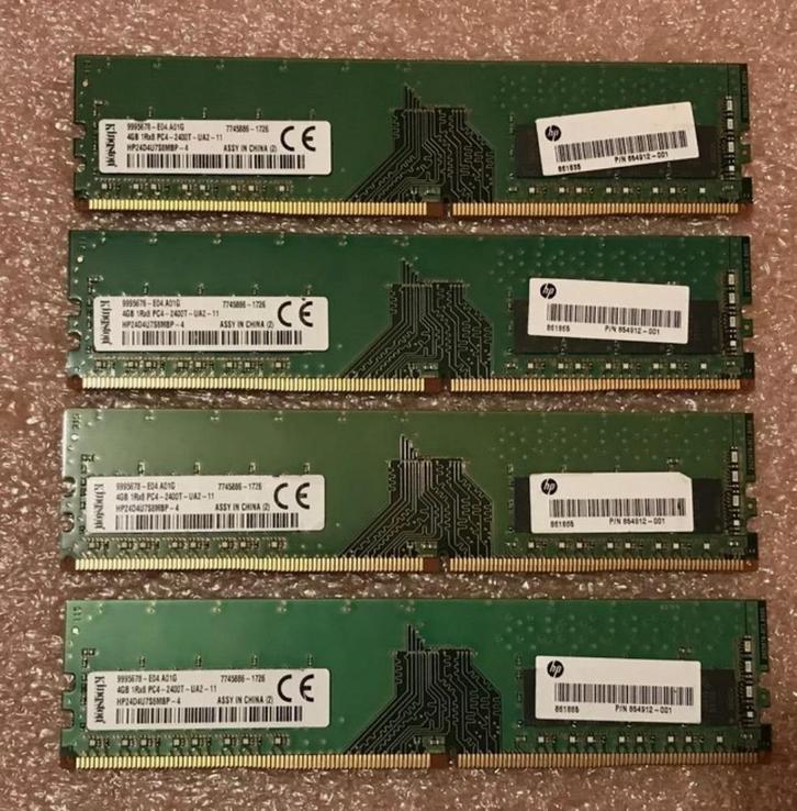 Kingston en Samsung DDR4 RAM geheugen 4 gb, Computers en Software, RAM geheugen, Gebruikt, Desktop, 4 GB, DDR4, Verzenden