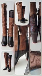 Floris van Bommel Lederen Overknee Laarzen Maat 38,5, Kleding | Dames, Schoenen, Hoge laarzen, Bruin, Floris van Bommel, Ophalen of Verzenden