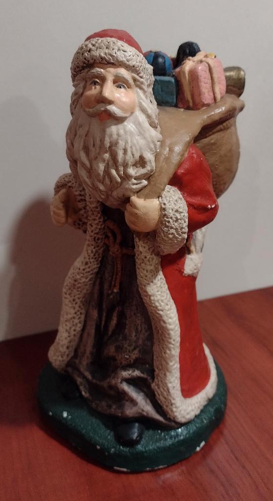 Vintage Kerstman Beeldje Gips 19cm hoog. (A), Diversen, Kerst, Gebruikt, Ophalen of Verzenden