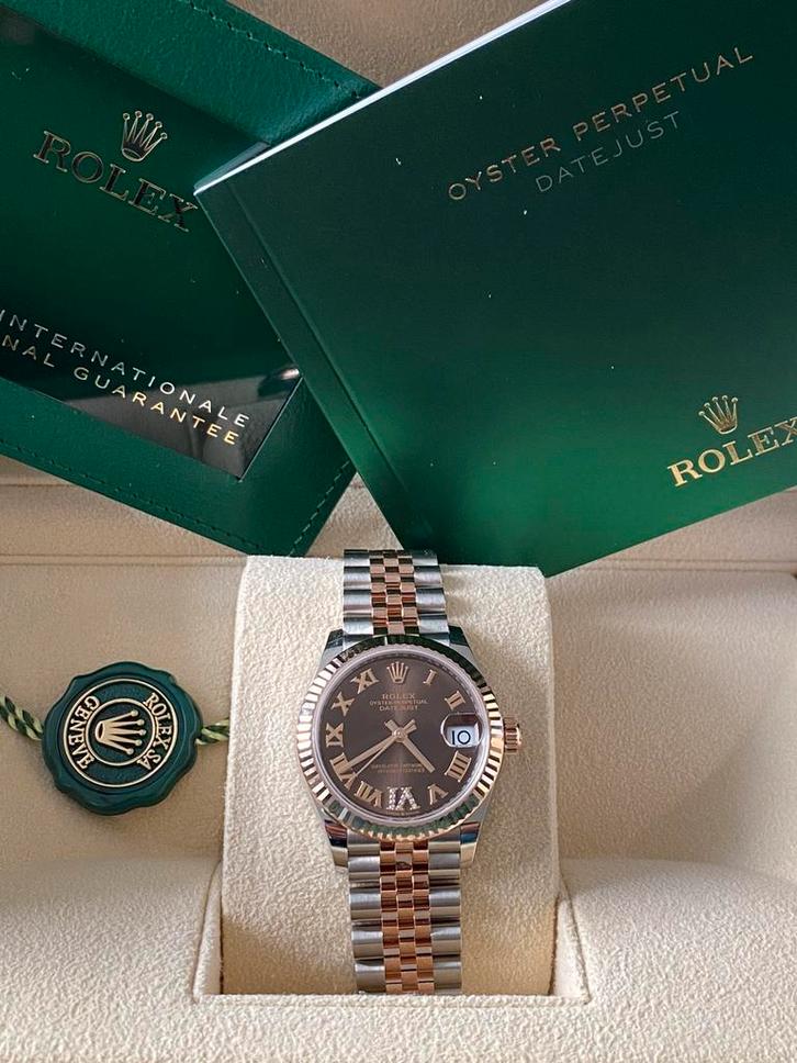 Rolex Datejust 278271 08-2023 Rosegoud/staal nieuw&ongedrag, Sieraden, Tassen en Uiterlijk, Horloges | Dames, Nieuw, Polshorloge
