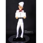 Chef with Menubord Holder beeld – Kok Hoogte 179 cm, Verzamelen, Beelden en Beeldjes, Ophalen, Nieuw, Dier