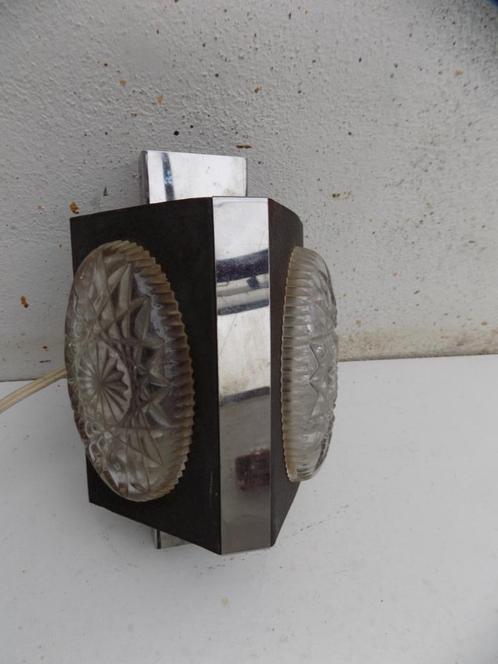 Vintage retro wandlampje glas metaal zeventiger jaren 1970, Huis en Inrichting, Woonaccessoires | Overige, Gebruikt, Ophalen of Verzenden