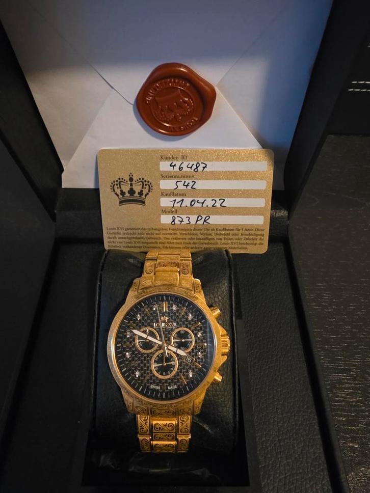 Gouden Louis XVI Polshorloge, Sieraden, Tassen en Uiterlijk, Horloges | Heren, Gebruikt, Polshorloge, Overige merken, Staal, Staal