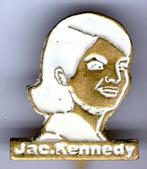 Jac. Kennedy wit op koper speldje ( S_030 ), Verzenden, Nieuw, Transport, Speldje of Pin