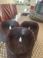 PTMD kaarsen XL 3x taupe kleur, Huis en Inrichting, Overige materialen, Gebruikt, Overige kleuren, Ophalen of Verzenden