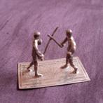 Zilveten Miniatuur Twee Schermende Mannen