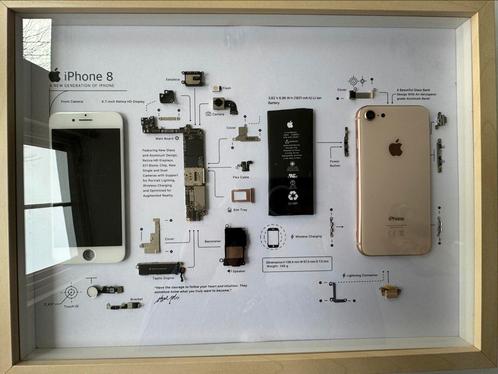 Ingelijste iPhone, Telecommunicatie, Mobiele telefoons | Apple iPhone, Zo goed als nieuw, 64 GB, Zwart, Ophalen of Verzenden