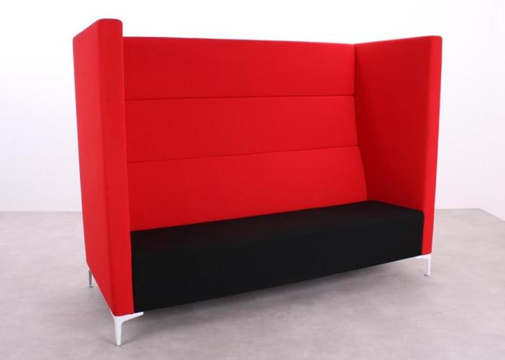 DeBerenn | Cara Highline | Bank | Rood / zwart, Huis en Inrichting, Banken | Bankstellen, Zo goed als nieuw, Rechte bank, Tweepersoons