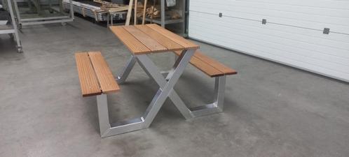 Robuuste industriële aluminium picknick tafel, Tuin en Terras, Picknicktafels, Nieuw, Rechthoekig, Aluminium, Ophalen