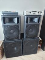 Complete PA Geluidsset: 18" Subs, 15" Tops, Amp & USB Mixer, Ophalen