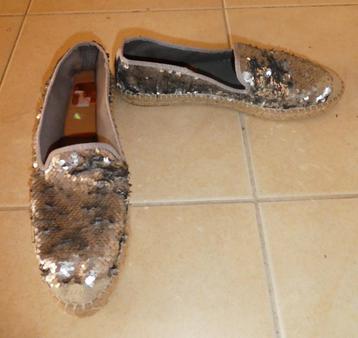 Kanna pailletten espadrilles maat 40 loafers zilverkleurig beschikbaar voor biedingen