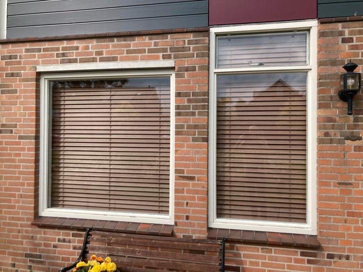 Luxaflex hout, Huis en Inrichting, Stoffering | Gordijnen en Lamellen, Gebruikt, 150 tot 200 cm, 50 tot 100 cm, Ophalen of Verzenden