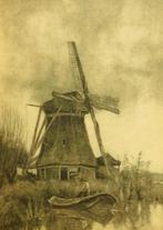 Poldermolen, grondzeiler, achtkantige bovenkruier. Ets, Verzenden