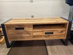 Houten TV meubel met stalen frame, Huis en Inrichting, Ophalen, Gebruikt, 100 tot 150 cm, Minder dan 100 cm