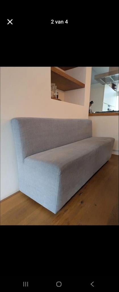 Mooie blauw/grijze eetkamerbank, Ophalen, Gebruikt, Eén, Modern