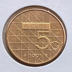 Vijfje van 5 Gulden uit 1991 van Beatrix, Postzegels en Munten, Munten | Nederland, Verzenden, Koningin Beatrix, 5 gulden, Losse munt