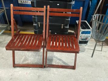10 x Vintage houten klapstoel  beschikbaar voor biedingen
