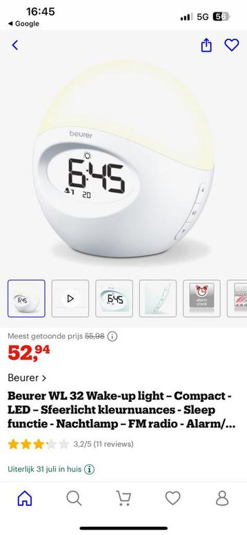 Beurer 32 WL wake-up light beschikbaar voor biedingen
