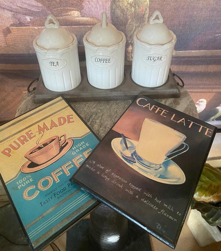 Leuke Brocante Koffie / Thee set, Antiek en Kunst, Curiosa en Brocante, Ophalen of Verzenden