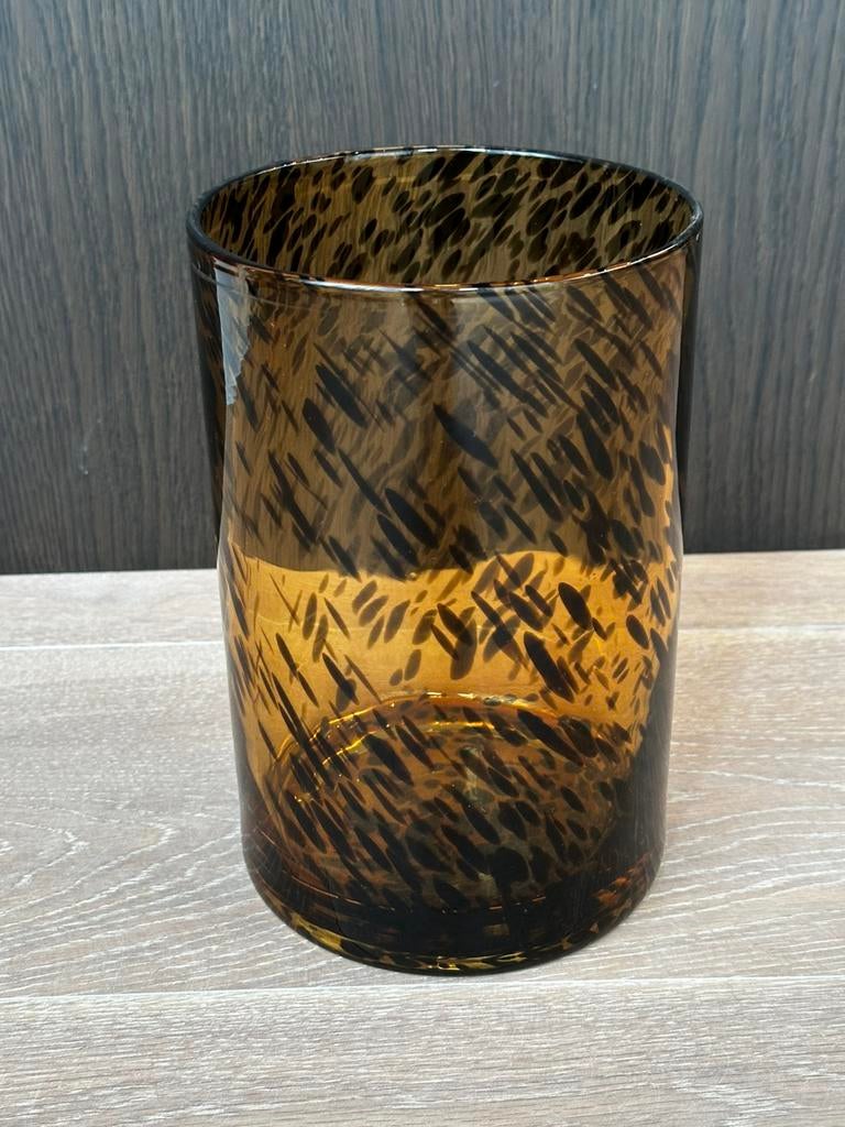 Leopard windlicht/vaas, Overige materialen, Bruin, Ophalen of Verzenden, Zo goed als nieuw