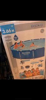 Bestway zwembad 3,66x84 incl filter/thermostaat en afdekzeil, Ophalen, Minder dan 80 cm, Rond, Nieuw