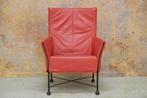 ZGANieuw! rode leren Montis Charly design fauteuil!, Design, Metaal, 75 tot 100 cm, Zo goed als nieuw