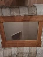 Brocante antiek mooi bewerkte spiegel grenen, Gebruikt, Ophalen of Verzenden, 75 tot 100 cm, Minder dan 100 cm